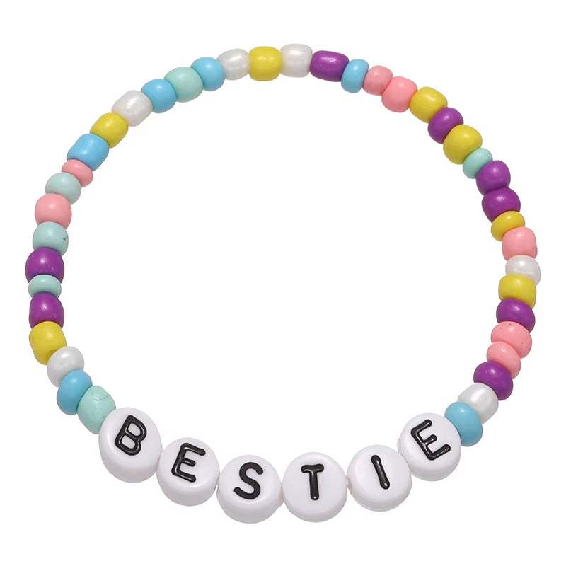 2023 New Cute Children Letter Beaded Bracelet Colorful Letters Positive Energy English Words Candy Color Charm Bracelet DIY Gift