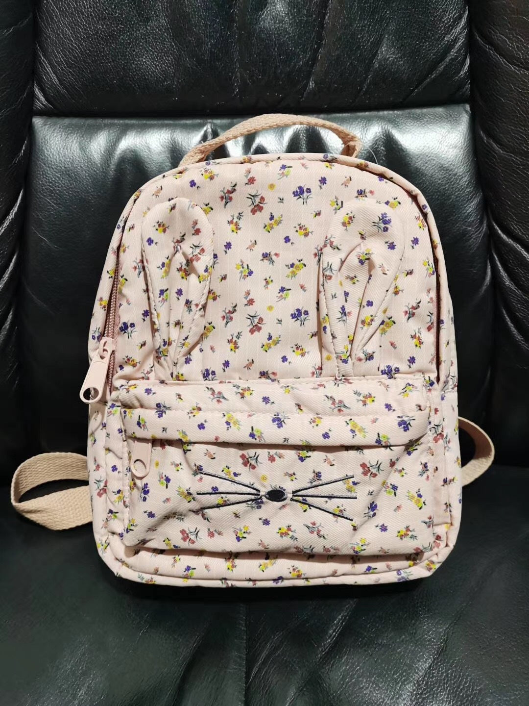 New Cat Floral Cloth Kids Bag, Toddler Animal-Shaped Backpack