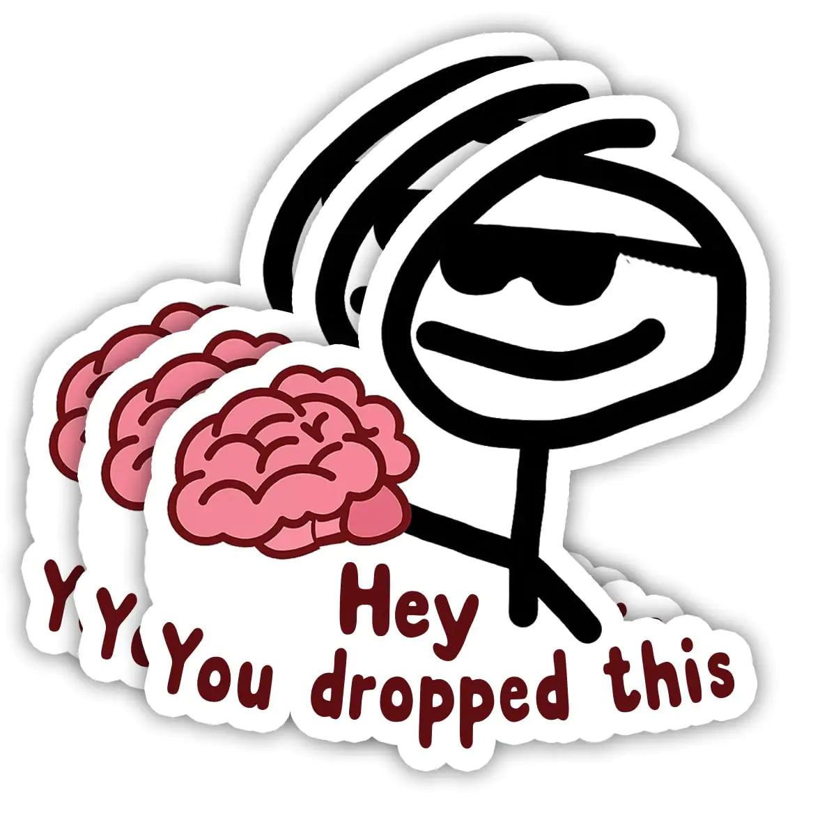 (3PCS) Hey You Dropped This Brain Sticker Hard Hat Sticker Funny Car Decals Funny Sticker for Adults Blue Collar Sticker Meme Sticker Car Sticker