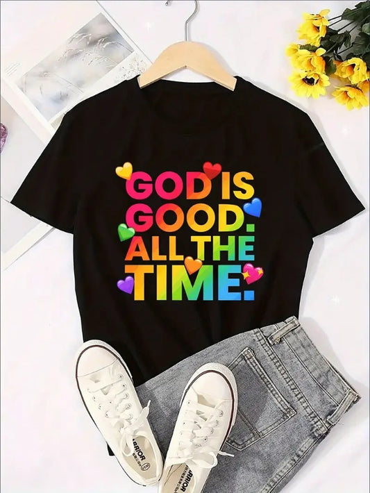 Inspirational God Is Good Graphic Print T-Shirt