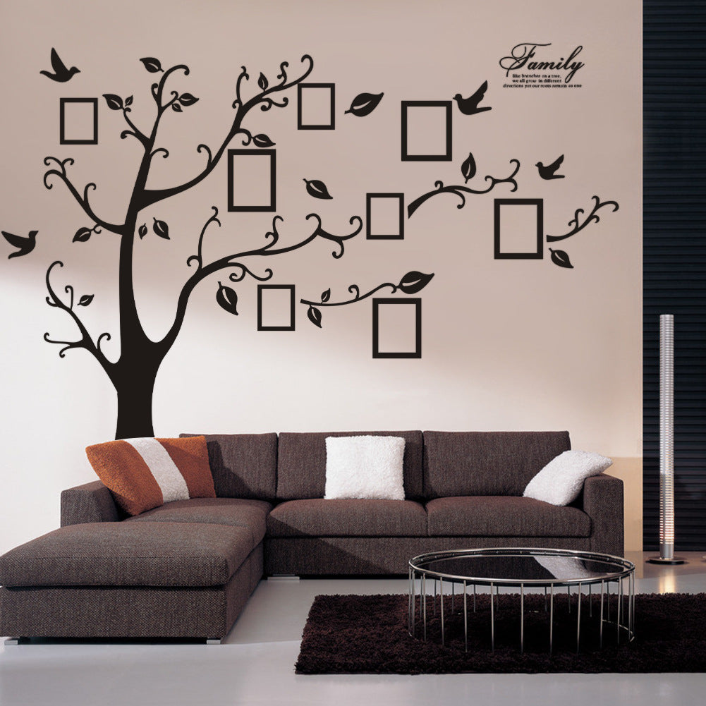 Black Quote FAMILY Memory Tree Photo Tree Wall Sticker