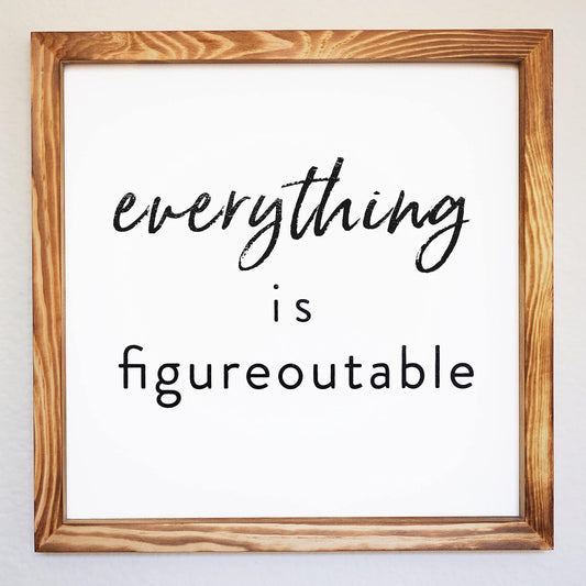 Motivational Office Signs, Positive Quotes Wall Decor, 12X12”, Positive Signs Office Decor, Wall Hanging Sign for Entryway, Living Room, Bedroom, Kitchen, Office (Figureoutable, 1Pc, 12X12)