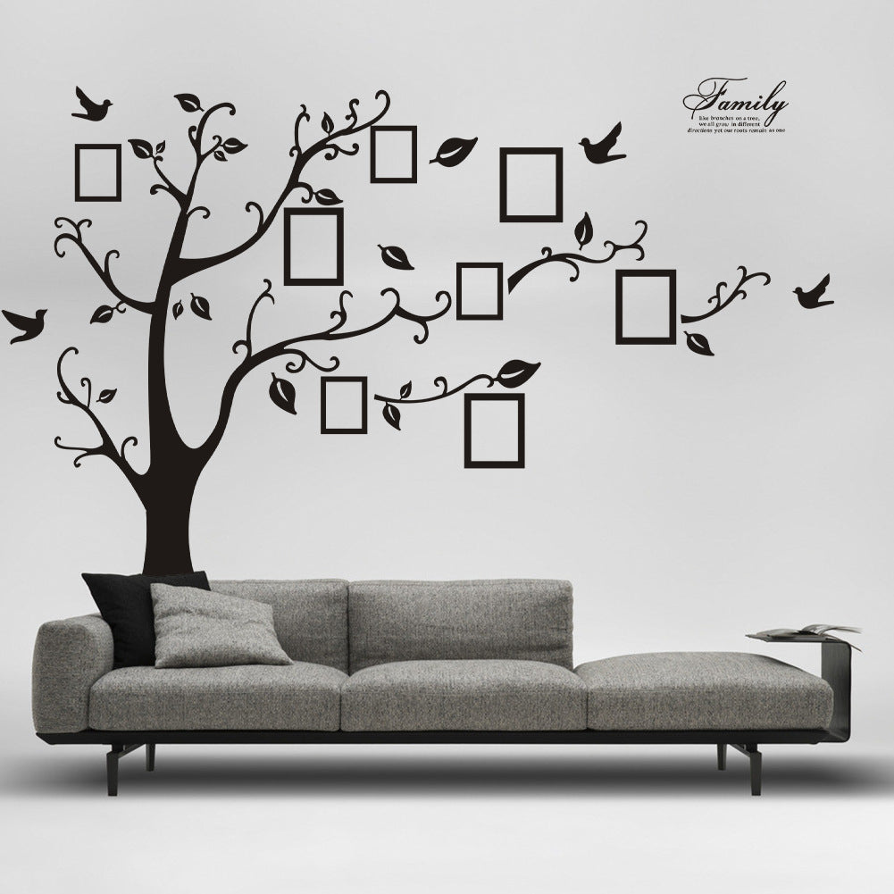 Black Quote FAMILY Memory Tree Photo Tree Wall Sticker