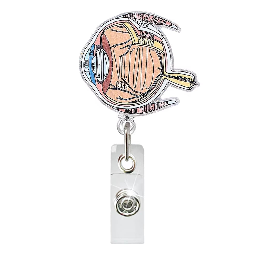 New Arrival Nurse Badge Reels Retractable Badge Holders with Alligator Clip Organ Heart Id Badge Clip for Doctor Nursing Student