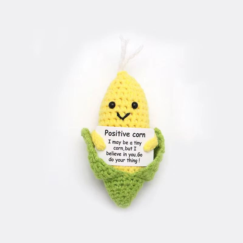 New Positive Energy Cucumber Potatoes Dolls with Card Home Decoration Handmade Knitted Bee Doll Christmas Gift Desktop Decor