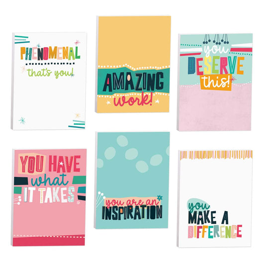 Empowering Sticky Note Pads / 3" x 4" Motivational Educator Sticky Notes / 50 Sheets Per Pad/Set of 6 Empowering Quote Designs/Made in USA