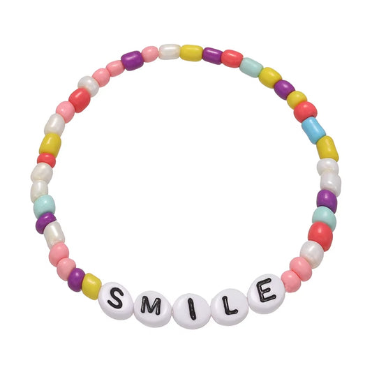 2023 New Cute Children Letter Beaded Bracelet Colorful Letters Positive Energy English Words Candy Color Charm Bracelet DIY Gift