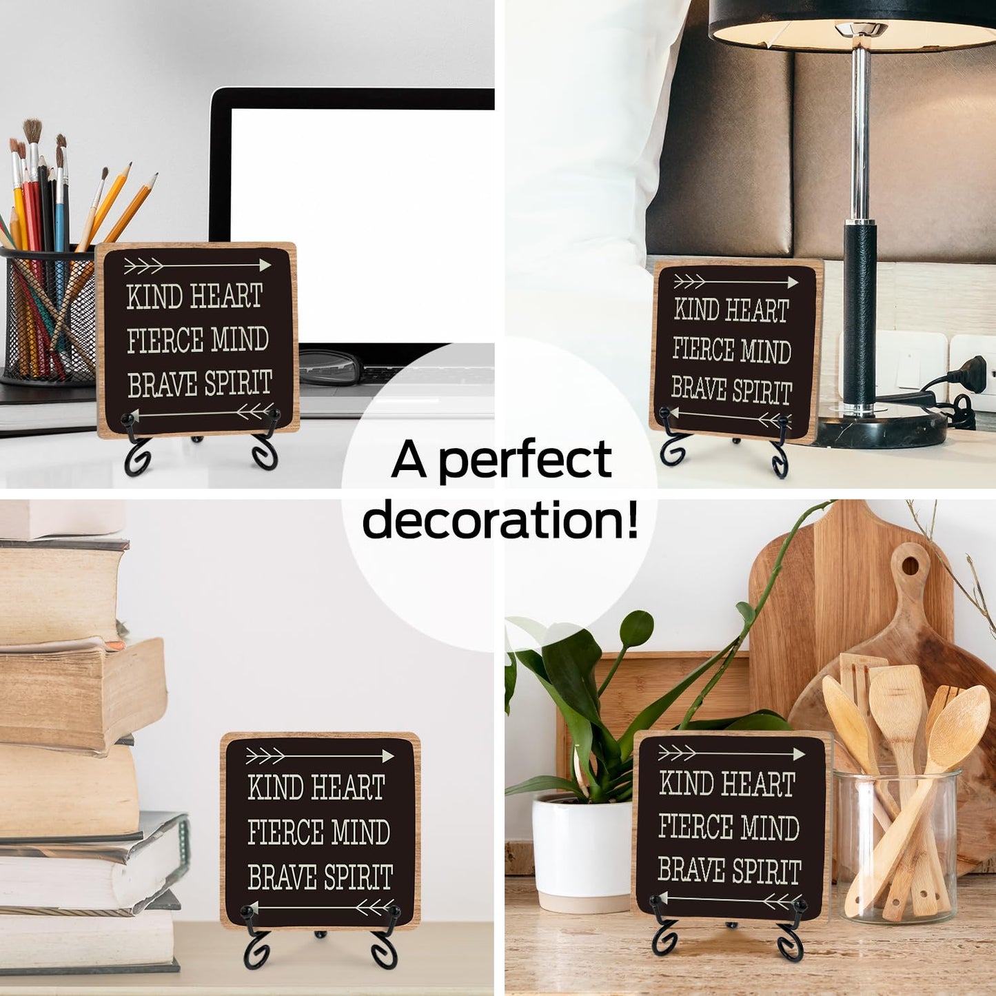 Inspirational Wooden Table Signs, 4 x 4 x 0.2 Inch Desk Decor Wood Plaque With Stand, I believe in you, you got this, Unique Gift Idea for Women Men Family School Teen Friend Coworker Home Office-11