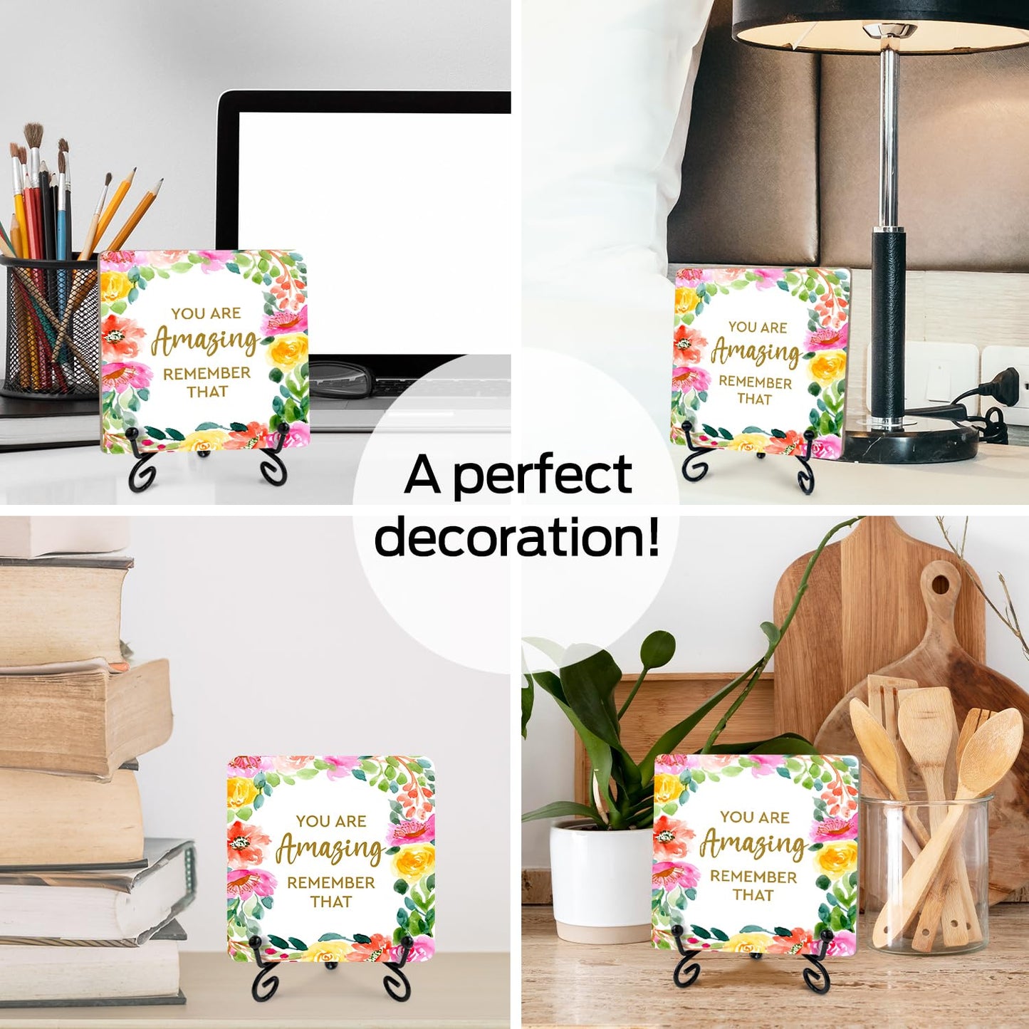 Inspirational Wooden Table Signs, 4 x 4 x 0.2 Inch Desk Decor Wood Plaque With Stand, I believe in you, you got this, Unique Gift Idea for Women Men Family School Teen Friend Coworker Home Office-11