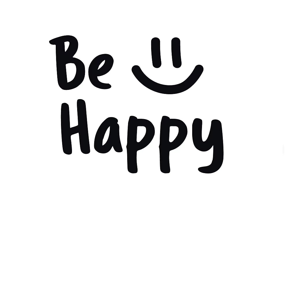 Be Happy Decal Positive Quotes Vinyl Wall Decals for Laptop Light Switch Motivational Words Art Stickers Mural Removable