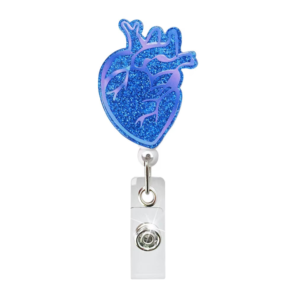 New Arrival Nurse Badge Reels Retractable Badge Holders with Alligator Clip Organ Heart Id Badge Clip for Doctor Nursing Student