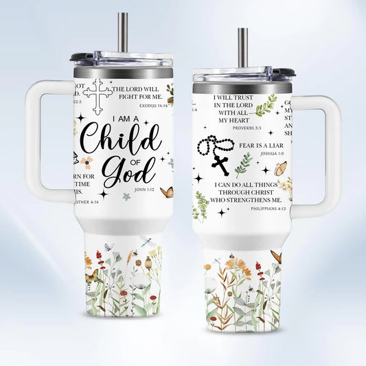 Divine Sip 40Oz Christian Tumbler - I Am A Child of God