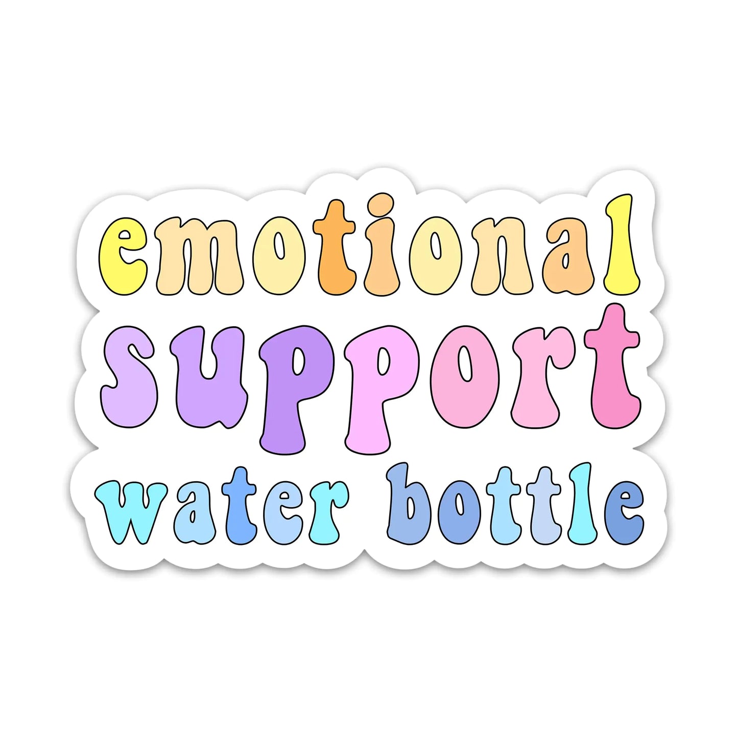 Emotional Support Water Bottle Wellness Sticker Colorful Self Care Mental Health Sticker Hydration Vinyl Waterproof Stickers for Laptop Water Bottle Tumbler Health Awareness Decals (3 Inches)