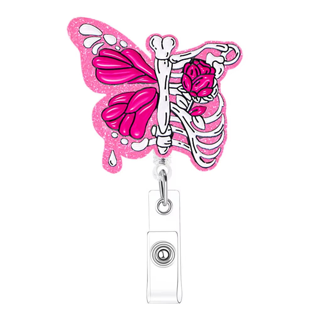 New Arrival Nurse Badge Reels Retractable Badge Holders with Alligator Clip Organ Heart Id Badge Clip for Doctor Nursing Student