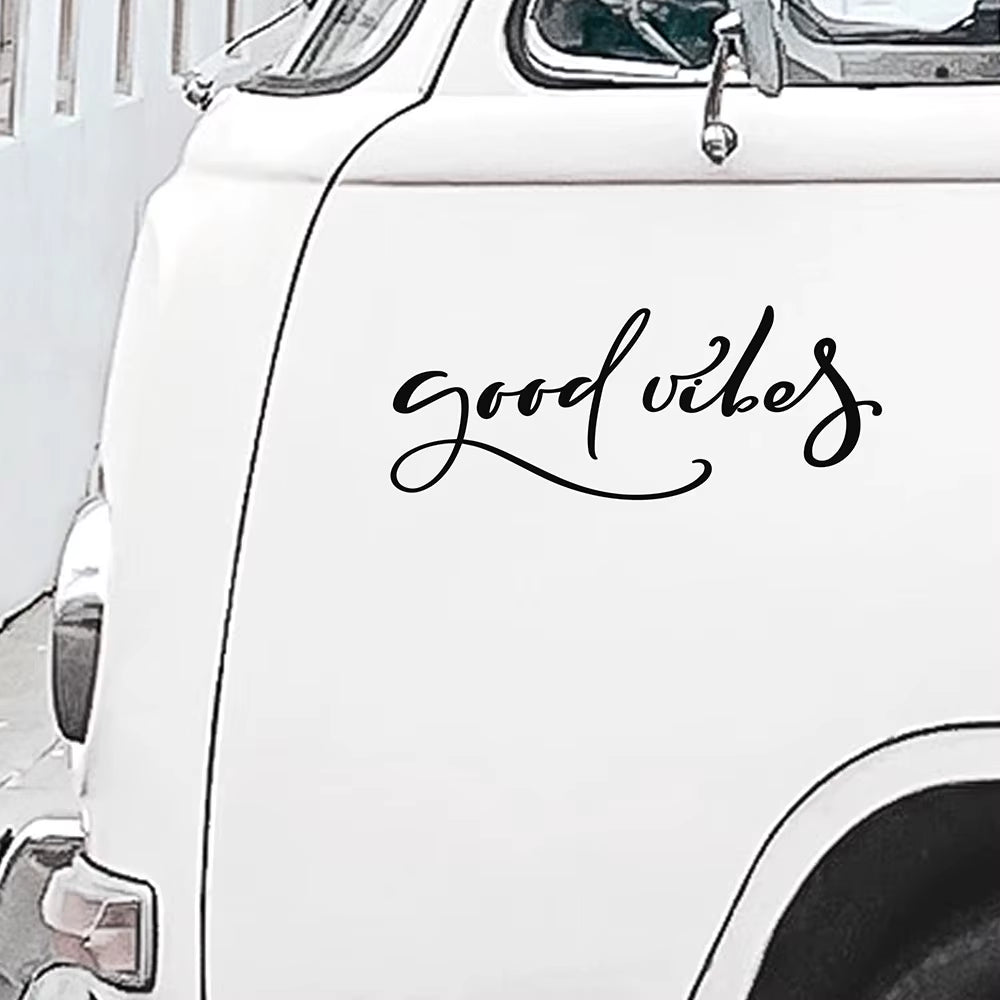 Good Vibes Car Styling Camper Van Caravan Stickers Rv Trailer Positive Decals Accessories Waterproof Parts