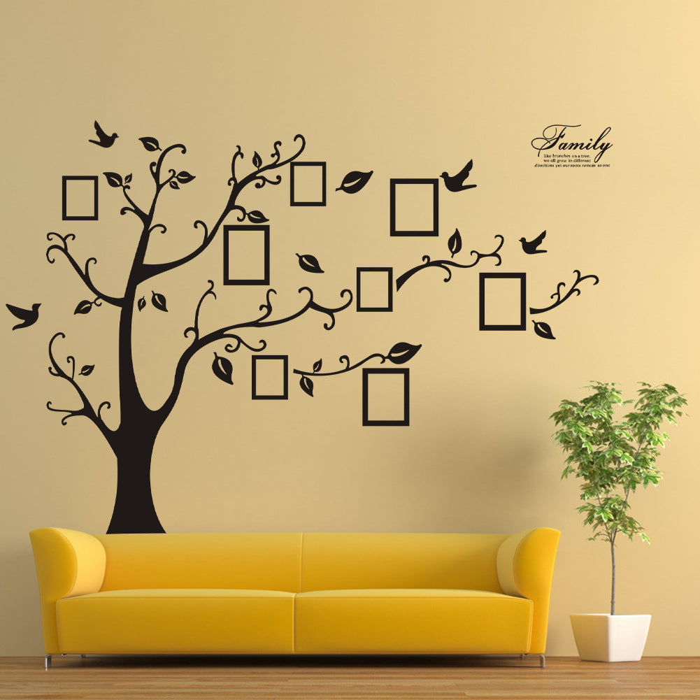 Black Quote FAMILY Memory Tree Photo Tree Wall Sticker