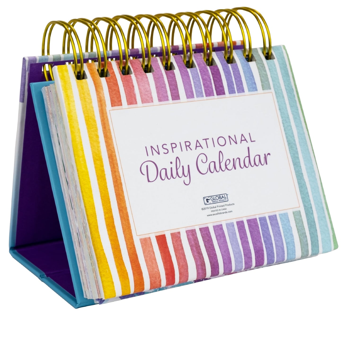 Excello Global Products Motivational & Inspirational Perpetual Daily Flip Calendar with Self-Standing Easel