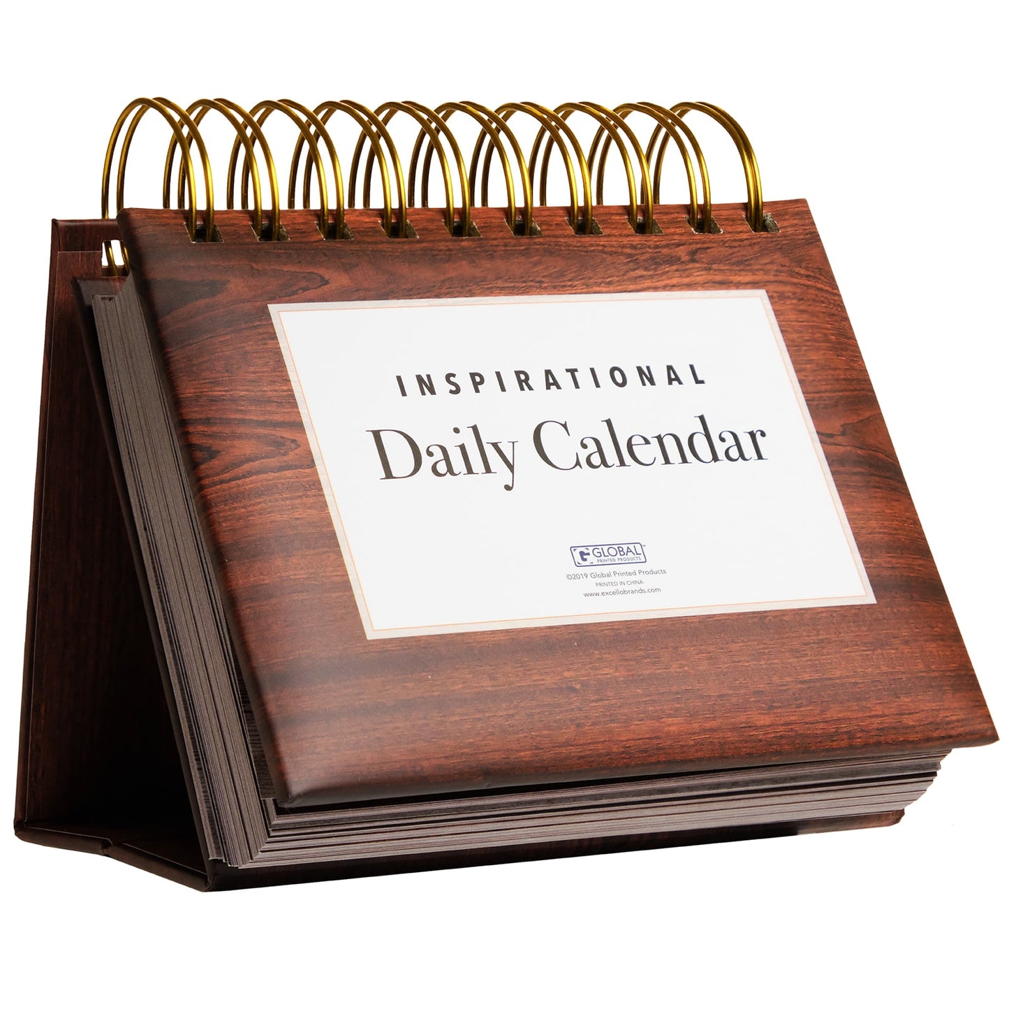 Excello Global Products Motivational & Inspirational Perpetual Daily Flip Calendar with Self-Standing Easel