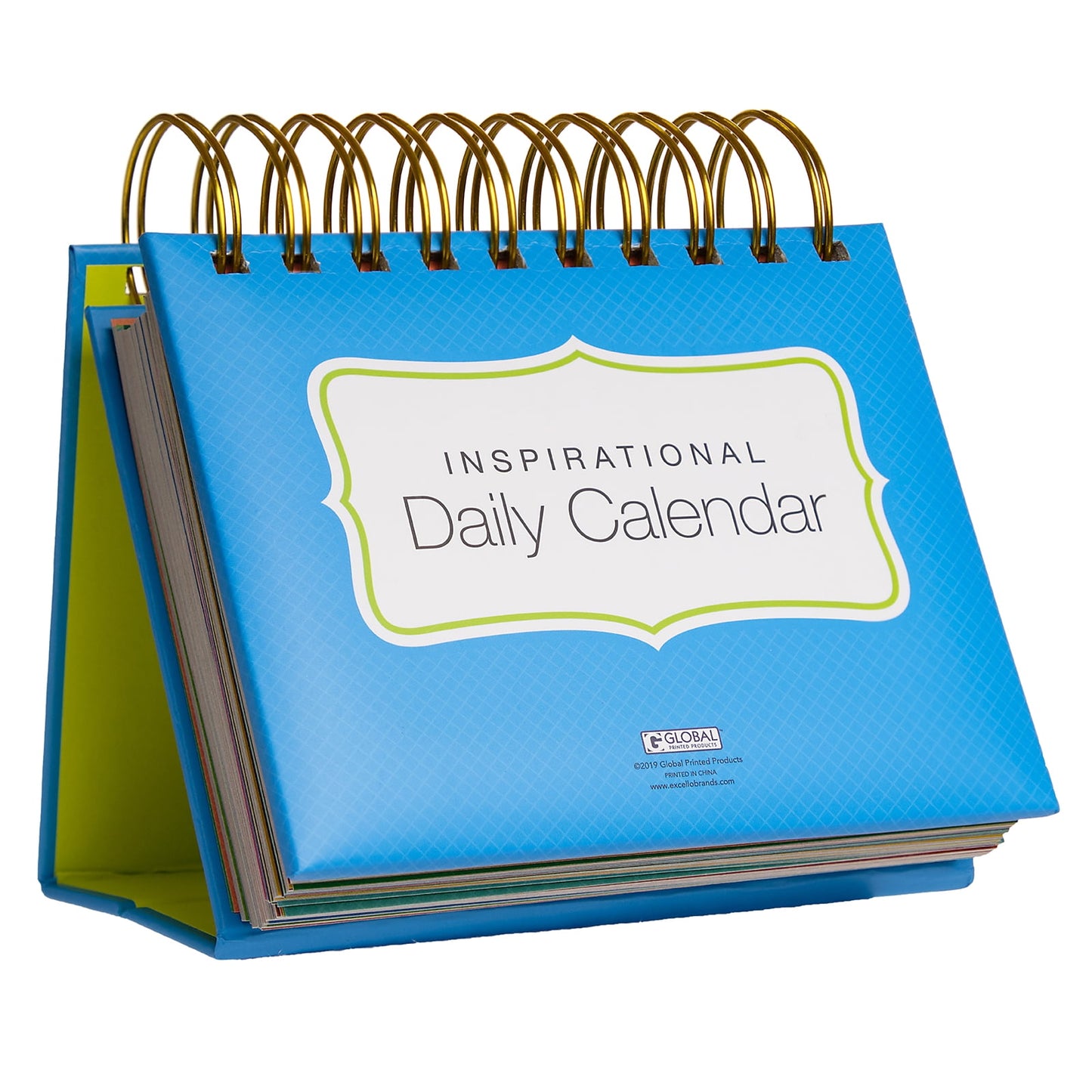 Excello Global Products Motivational & Inspirational Perpetual Daily Flip Calendar with Self-Standing Easel