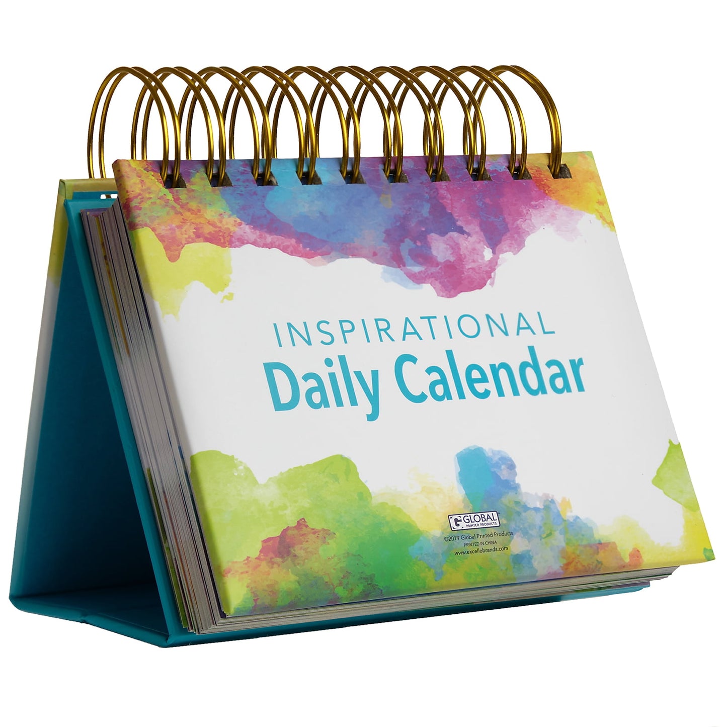 Excello Global Products Motivational & Inspirational Perpetual Daily Flip Calendar with Self-Standing Easel