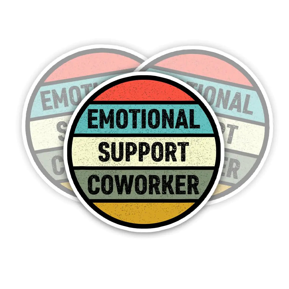 SODAVA (3Pcs) Emotional Support Coworker Sticker Emotional Support Stickers Inspirational Stickers Coworker Appreciation Gifts Decoration Graphic Bumper Laptop Stickers 3"x4"