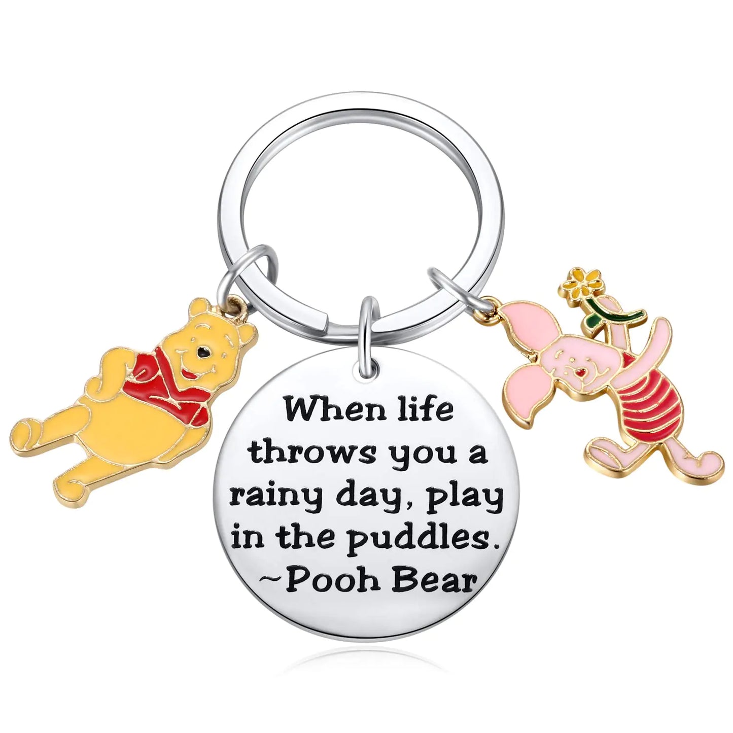 Pooh and Piglet Keychain - Rainy Day Inspiration