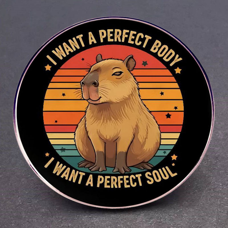 Capybara To Perfect Body And Mind Brooch Capibala Pin Metal Alloy Badge Accessories