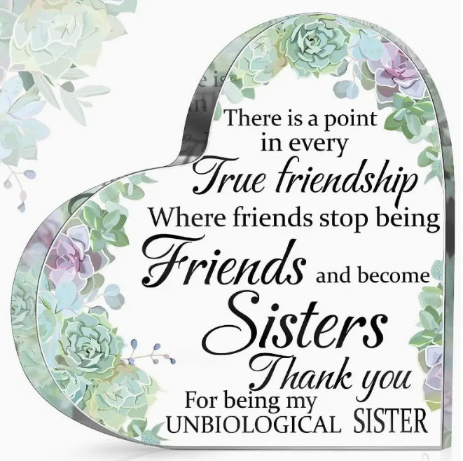 Temu Hishiyin Amazon Cross-border In Stock Acrylic Girlfriend Plaque Heartfelt Friendship Gift Desktop Table Top