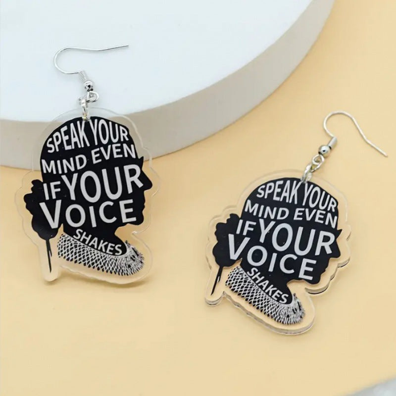 Cross-border Creativity Can Say Your Thoughts Even If The Voice Is Trembling. Acrylic Black Cat Earrings And Earrings Creative Gift