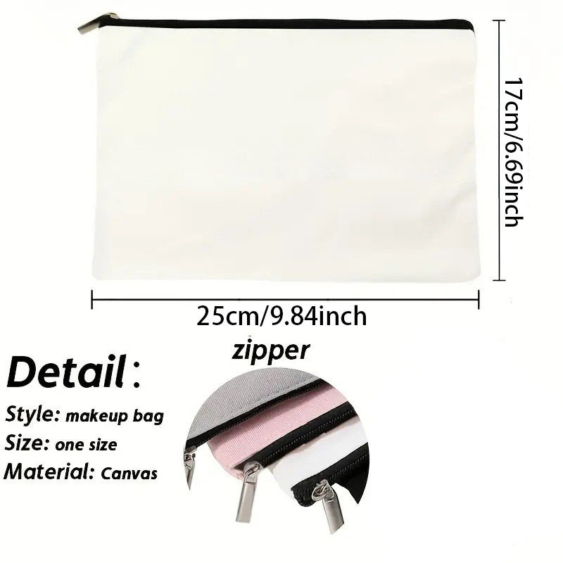 Cross-border Amazon Explosions Polyester Cotton Pencil Bag Personalized LOGO Thermal Transfer Women's Cosmetic Bag With Bottom Gift Bag