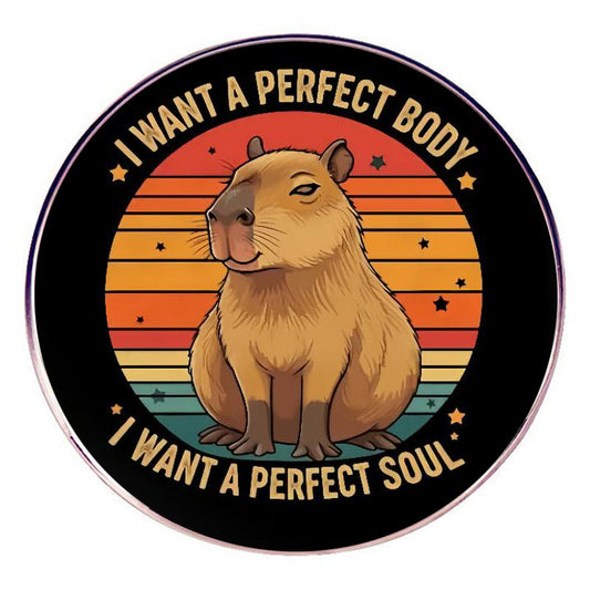 Capybara To Perfect Body And Mind Brooch Capibala Pin Metal Alloy Badge Accessories