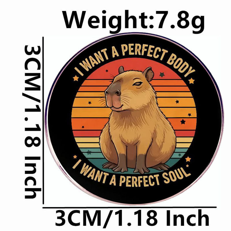 Capybara To Perfect Body And Mind Brooch Capibala Pin Metal Alloy Badge Accessories