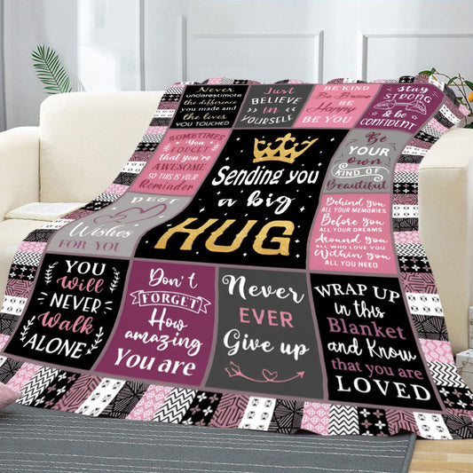 Foreign Trade Amazon Cross-border Digital Printing Flannel Blanket To Set English Alphabet Blanket Double-sided Fleece Blanket