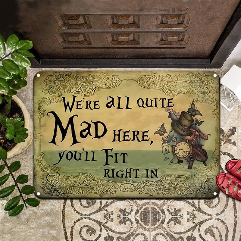 Funny Text Floor Mat Outdoor Home Entrance Door Mat Dirt-resistant Wear-resistant Floor Mat Labeling