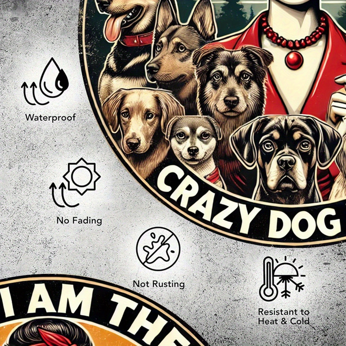 One Piece, Yes! I'm The Crazy Dog Lady "aluminum Wall Sign -7.8x 7.8 Inches, Round