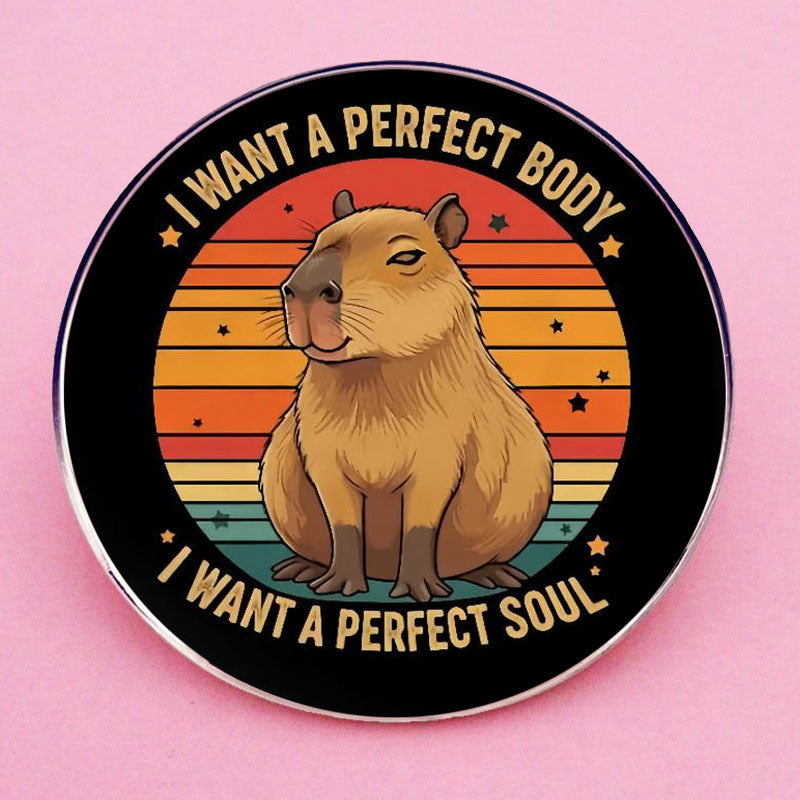 Capybara To Perfect Body And Mind Brooch Capibala Pin Metal Alloy Badge Accessories