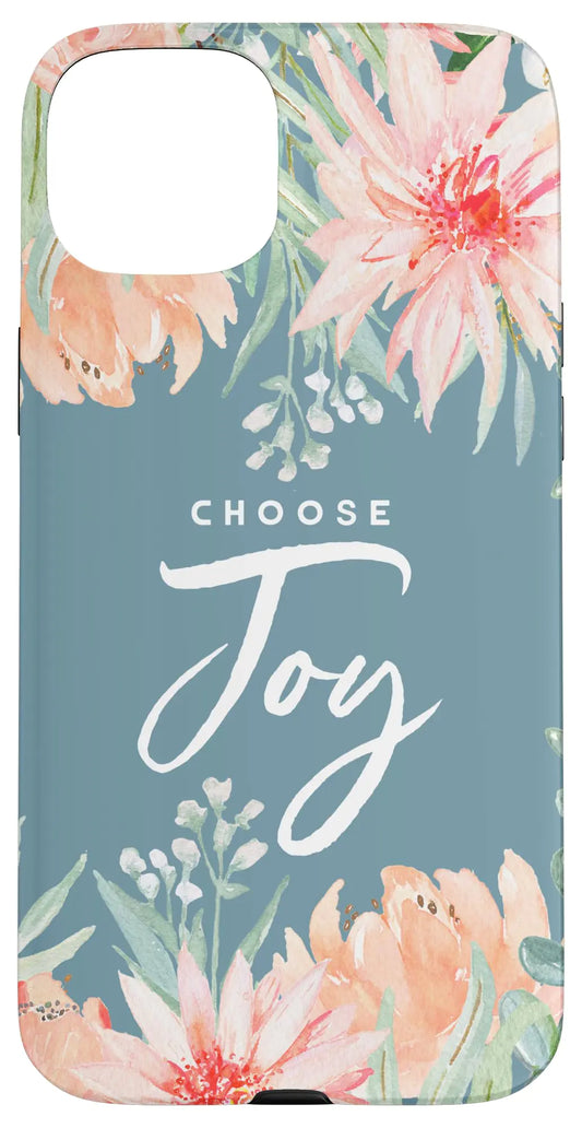 iPhone 15 Plus Choose Joy Inspirational Christian Quote Cornflower Blue Case