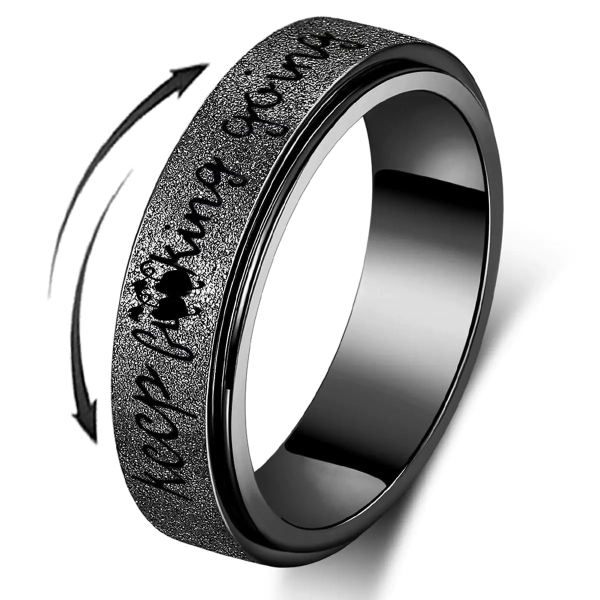 LuckyAmor Fidget Rings Women for Anxiety Rings:Stainless Steel Fidget Rings for Men Spinner Ring Personalized Inspirational Fidget Ring for Anxiety Rings