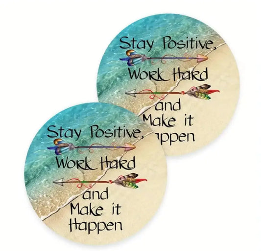 Faith-Focused Car Coasters 2-Pack - Absorbent & Easy Clean