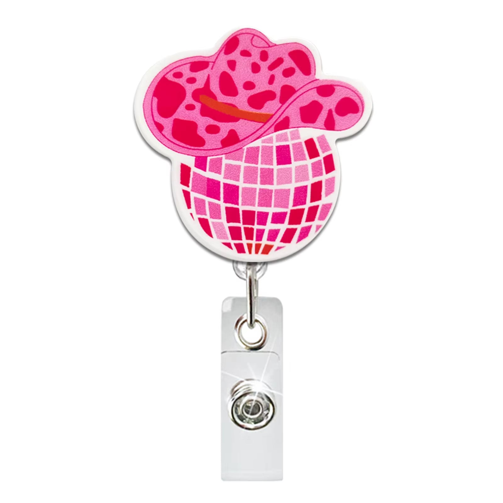 New Design 1 Piece Anime Glitter Acrylic Retractable Nurse Badge Reel First-Aid Fire Love Heart Doctor ID Card Holder Lanyard