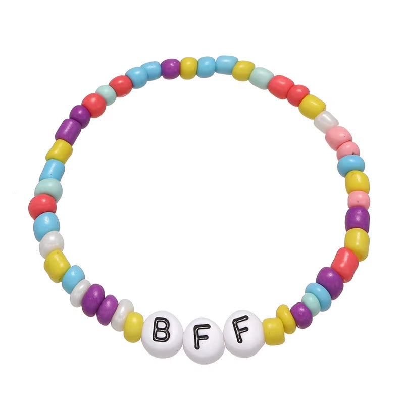 2023 New Cute Children Letter Beaded Bracelet Colorful Letters Positive Energy English Words Candy Color Charm Bracelet DIY Gift