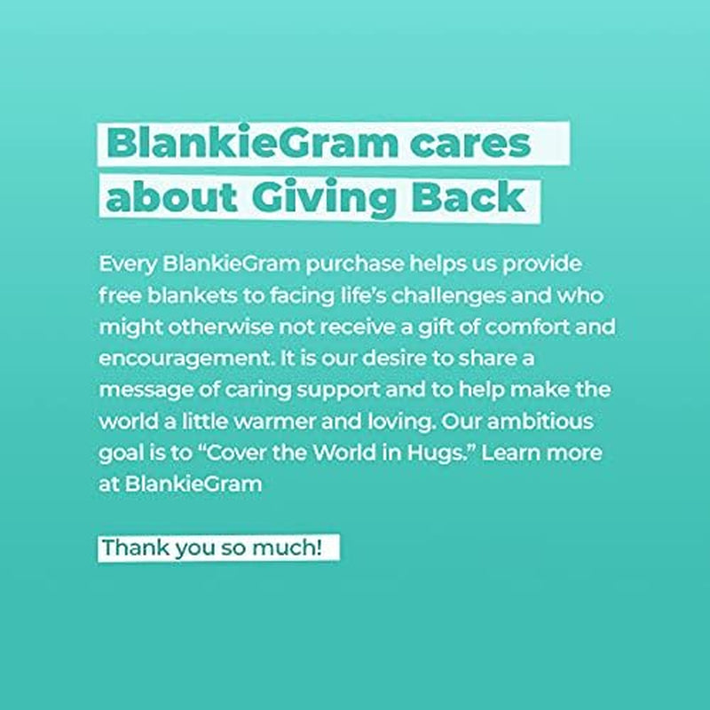 Blankiegram “Hugs” Plush Throw Blanket- Inspired Gift Ideas for the Entire Family, Comfort Gifts, Teal