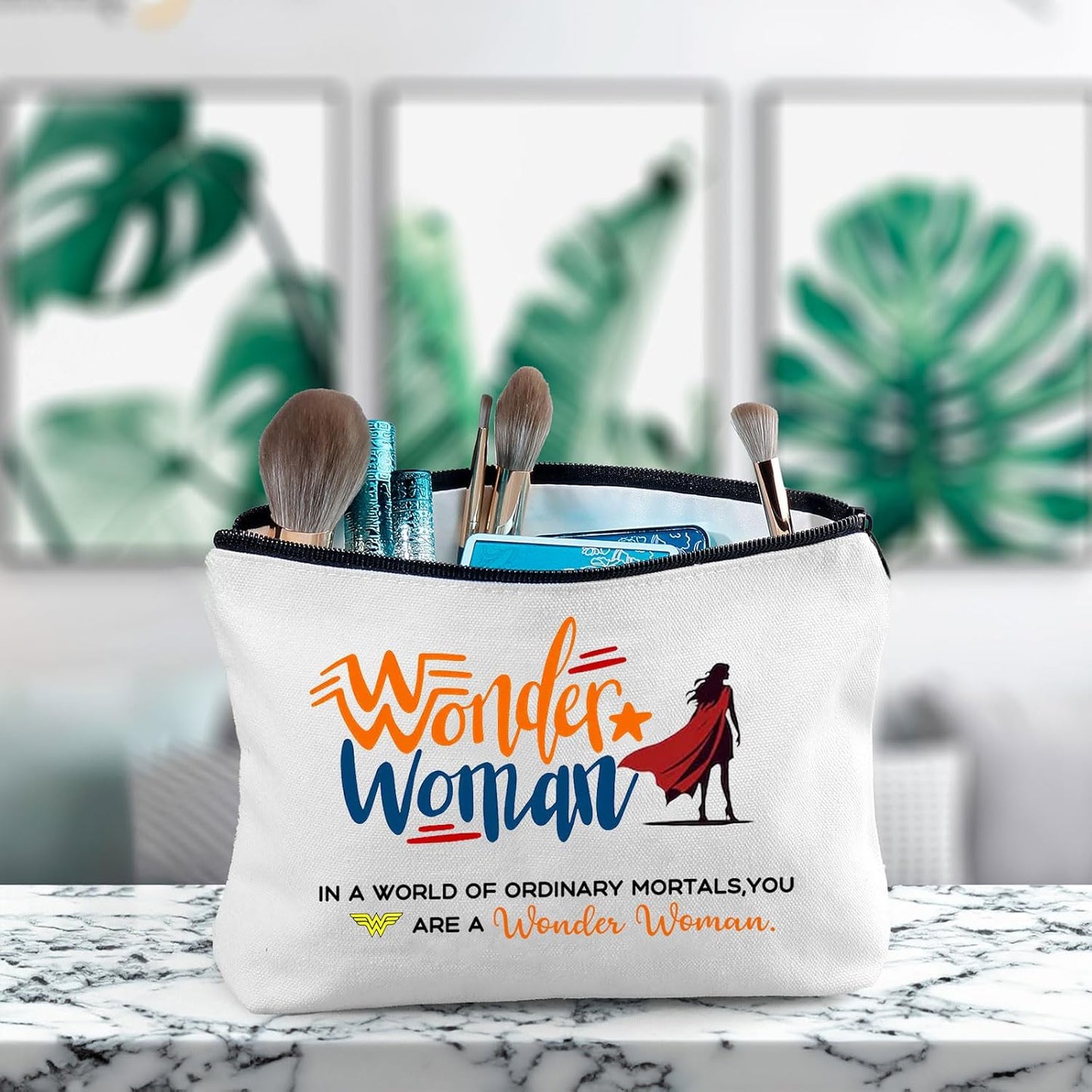 Wonder Woman Makeup Bag - Movie Fans Inspired Gift - Cosmetic Bag - Super Woman Survival Kit