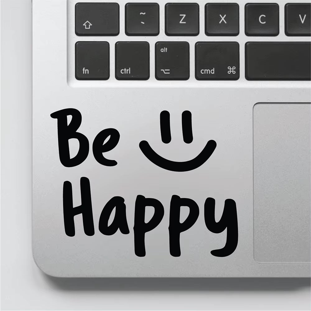 Be Happy Decal Positive Quotes Vinyl Wall Decals for Laptop Light Switch Motivational Words Art Stickers Mural Removable