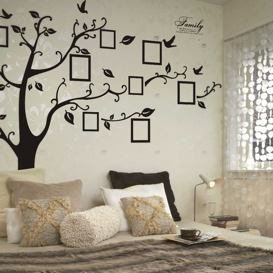 Black Quote FAMILY Memory Tree Photo Tree Wall Sticker