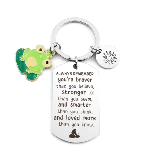 Froggy Fortitude Keyring - Unisex Steel Inspirational Gift