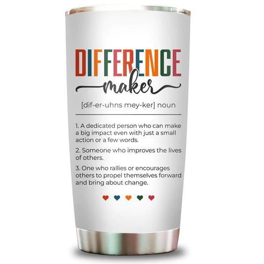 Difference Maker Gift for Women Inspirational Tumbler for Women Tumbler for Coworker Teacher Boss Leader Employee Thank You Gifts for Men - Appreciation Inspirational Gifts Women Tumbler 20oz