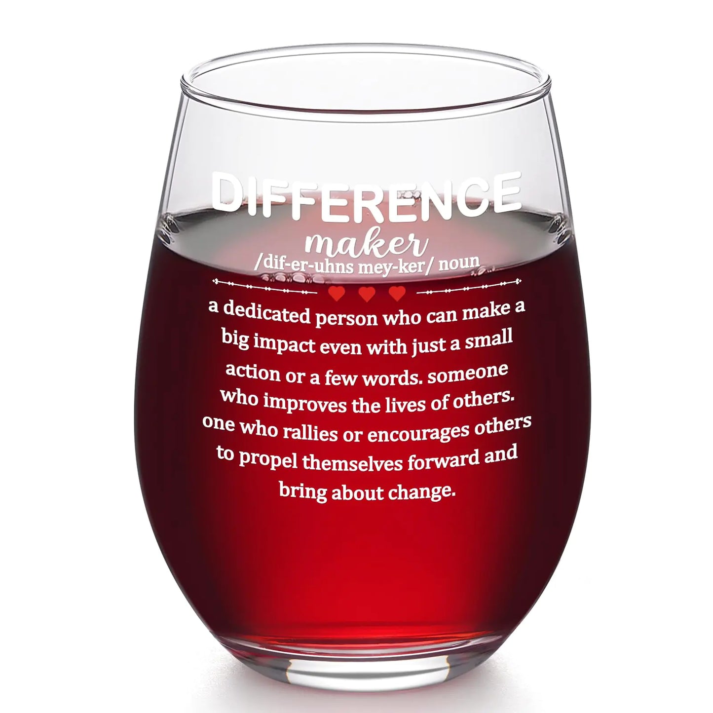 Futtumy Difference Maker Gifts Difference Maker Stemless Wine Glass Thank You Gift for Boss Lady Coworker Leaving Gift for Women Employee Appreciation Gift for Christmas Bosses Day Birthday 17oz