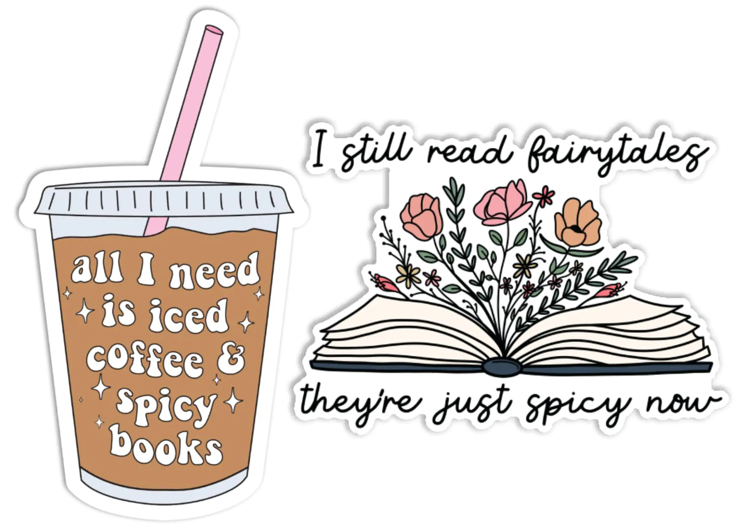 Sticky Expressions | Spicy Book Stickers (2 Pcs) - Strong Adhesive Kindle Smut Stickers Sizes - Perfect Smut Book Stickers for Laptops Tumblers etc.